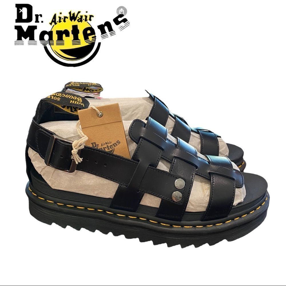 NEW Dr. Martens Terry Black Brando Fisherman's Sandals 47 13